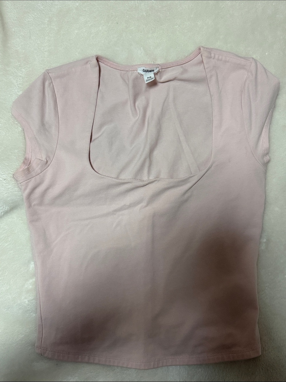 Garage Dusty Pink Square Scoop Short Sleeve Tee